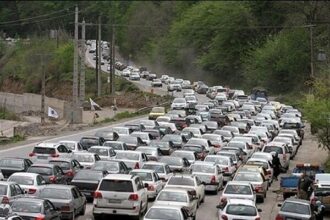 ترافیک سنگین در محورهای چالوس و آزادراه تهران شمال