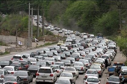 ترافیک سنگین در محورهای چالوس و آزادراه تهران شمال