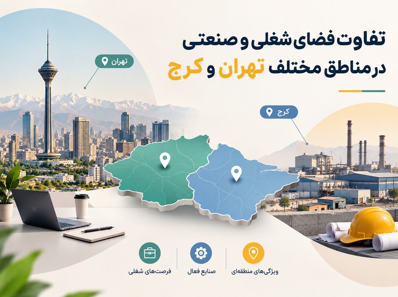 تفاوت فضای شغلی و صنعتی در مناطق مختلف تهران و کرج